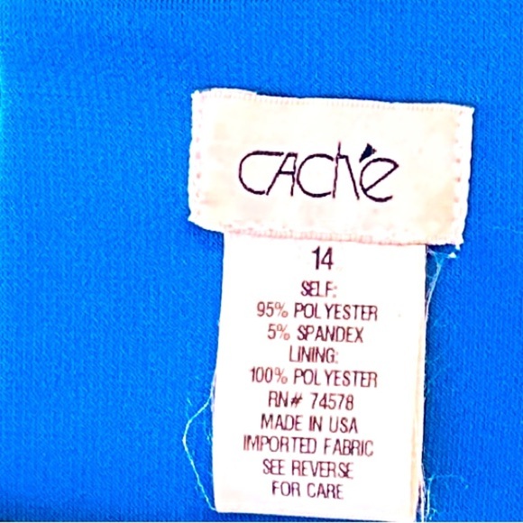 Cache Blue Sleeveless Belted Dress Size 14 - Picture 3 of 3